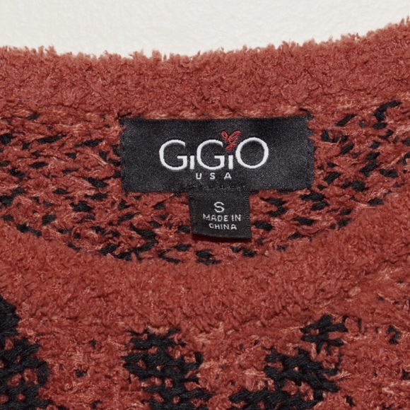 Boutique GiGiO Rust Animal Pattern Oversized Sweater - Picture 6 of 6